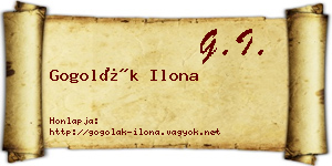 Gogolák Ilona névjegykártya